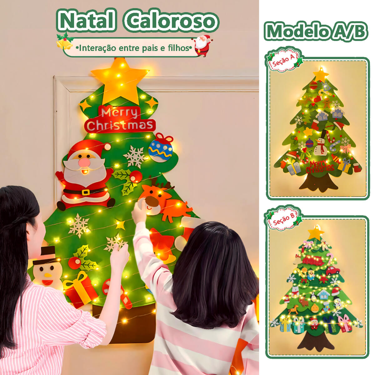 Arvore em feltro tema natal HX625-C - 1