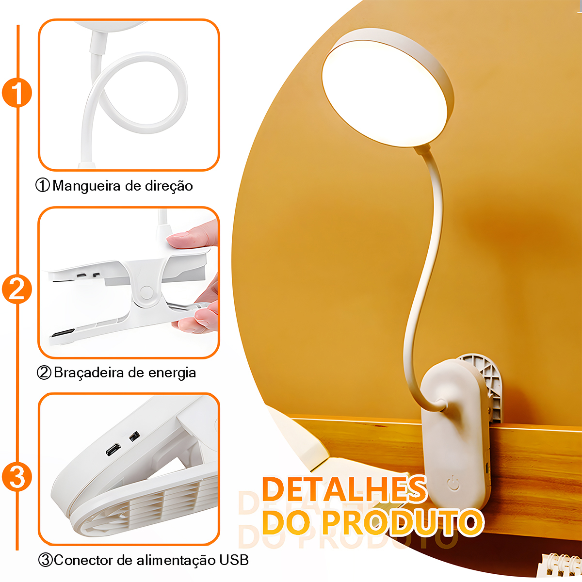 luminaria de mesa com pinça TD129 - 4