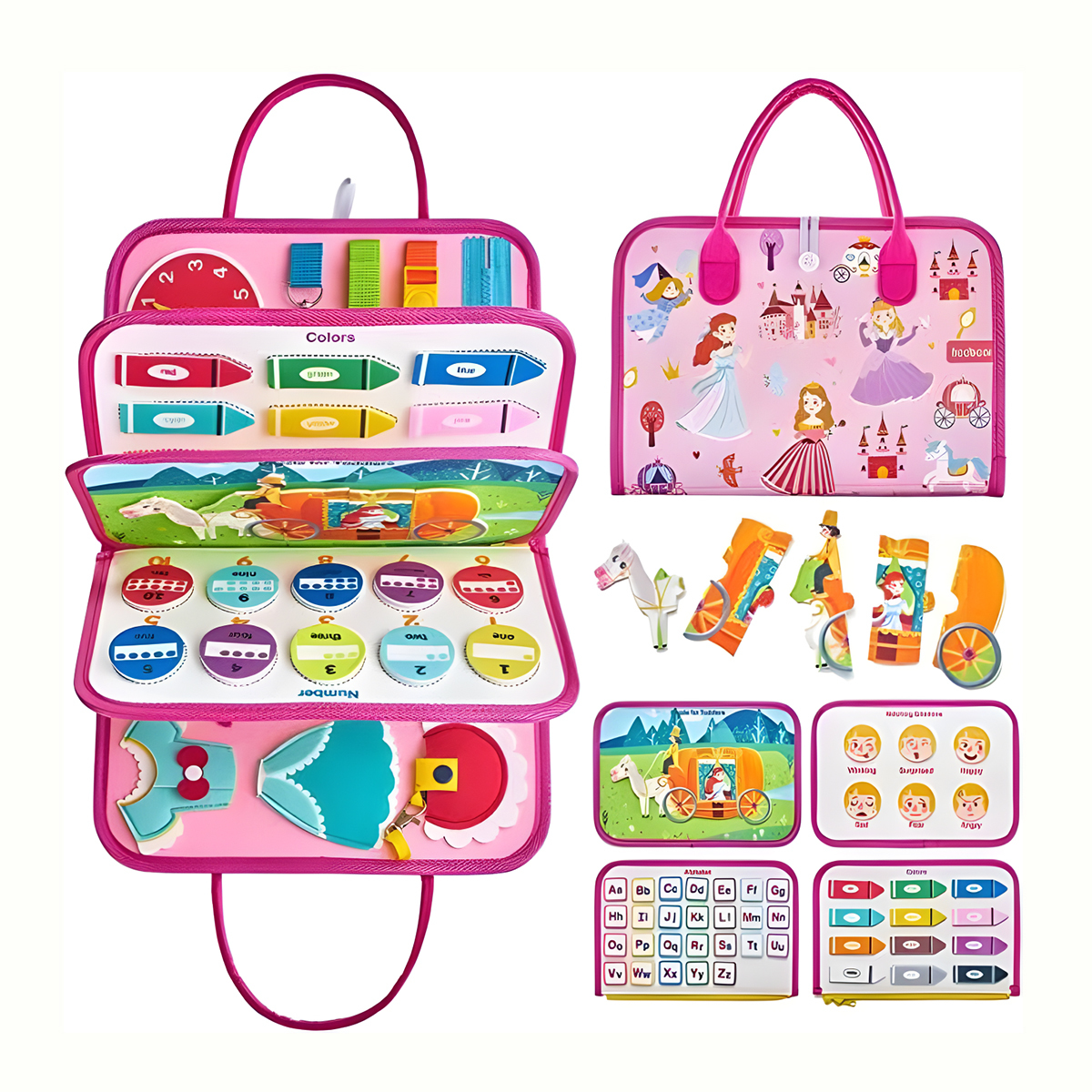 Maleta Educativa Infantil Princesas Brinquedo Pedagógico - 1