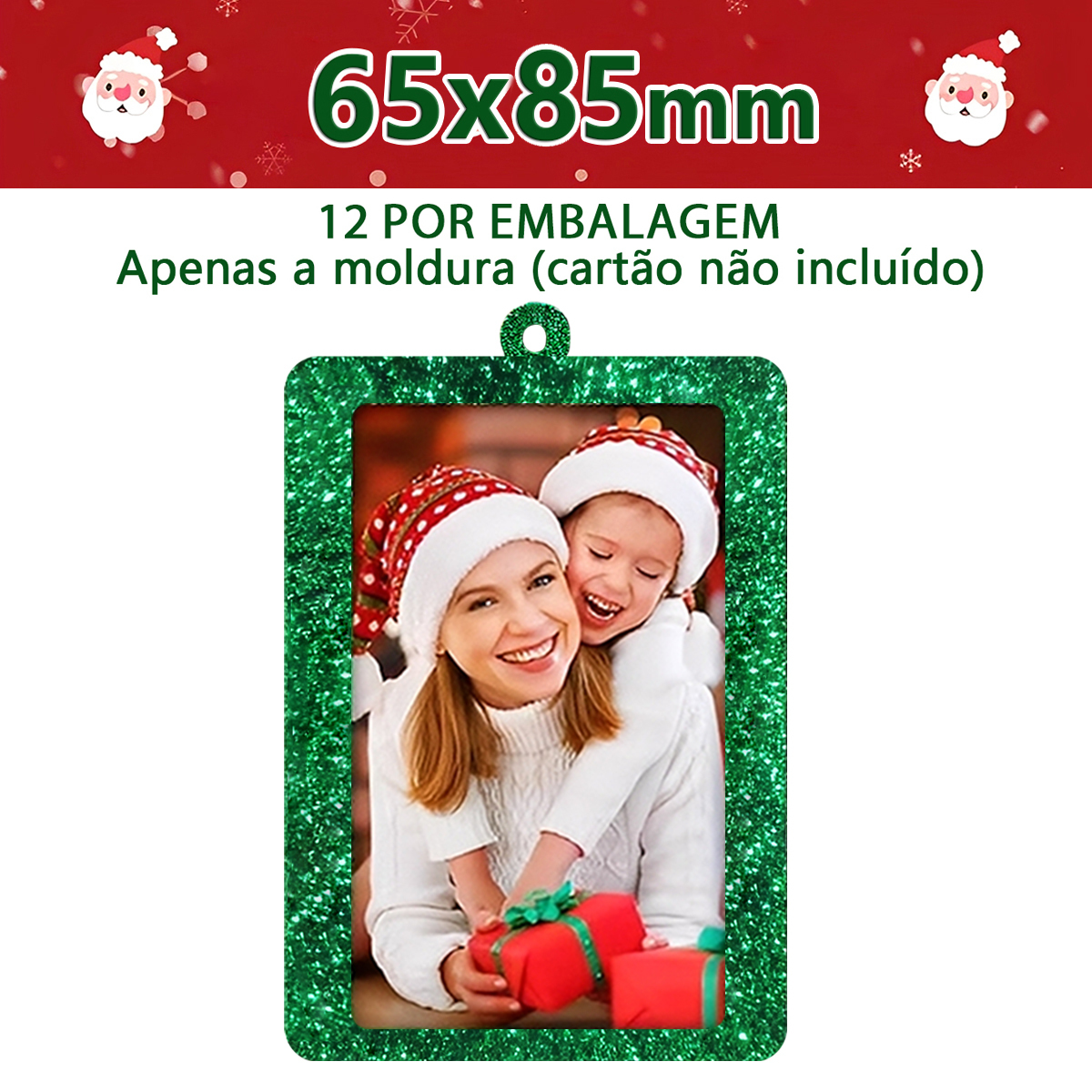 Moldura para Foto Lembrancinha de Natal Glitter HX638-09 - 1