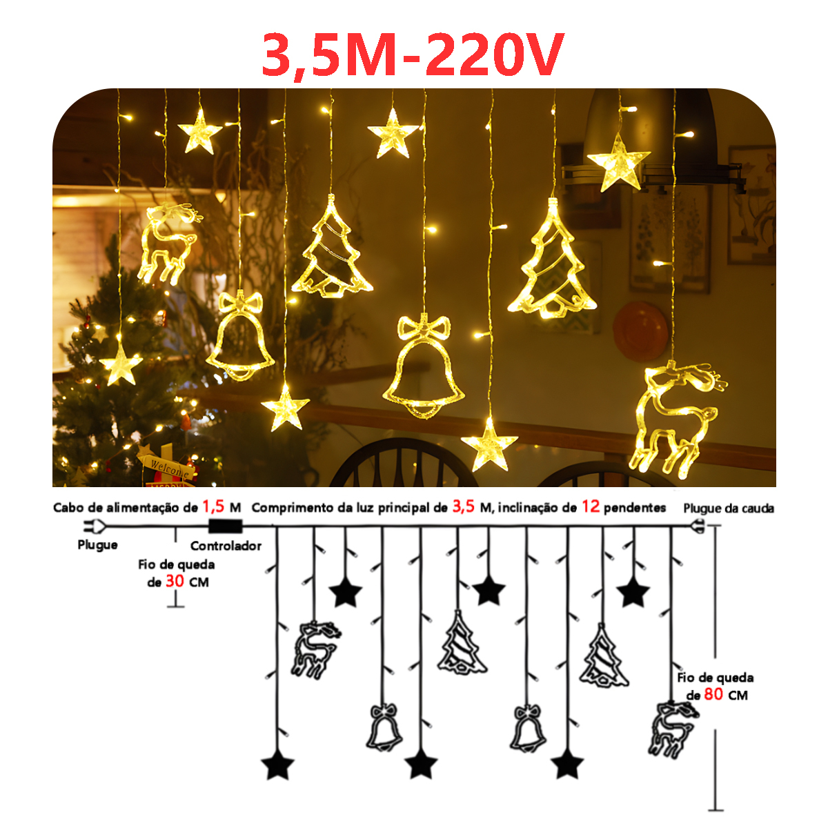 Cortina de luz LED decorativa - 1