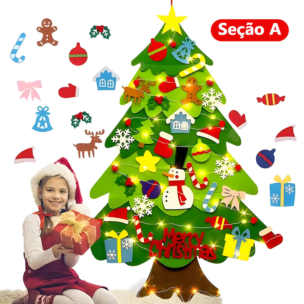 Árvore de Natal Infantil em Feltro HX625-A - 1