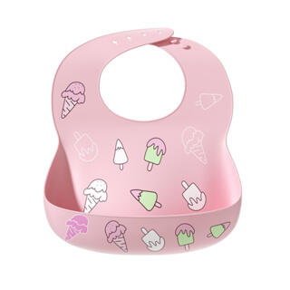 Babador Silicone Sorvete Rosa BA07 - 1
