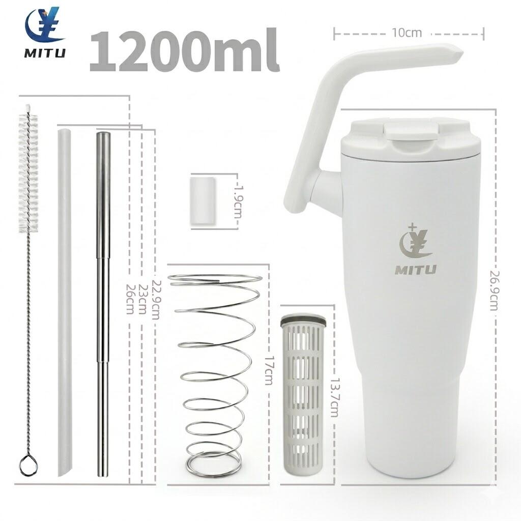 Copo Térmico MITU Branco Alça Transformável JLX-100082 - 2