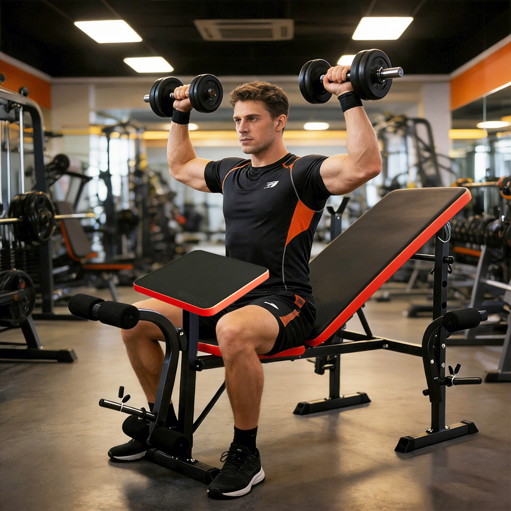Banco de Musculação Dobrável Multifuncional com Suporte - 2