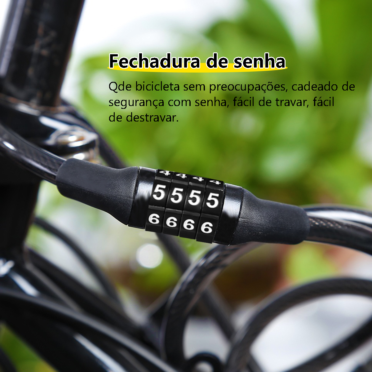 Cadeado Cabo de Aço com Segredo para Bicicleta - 4