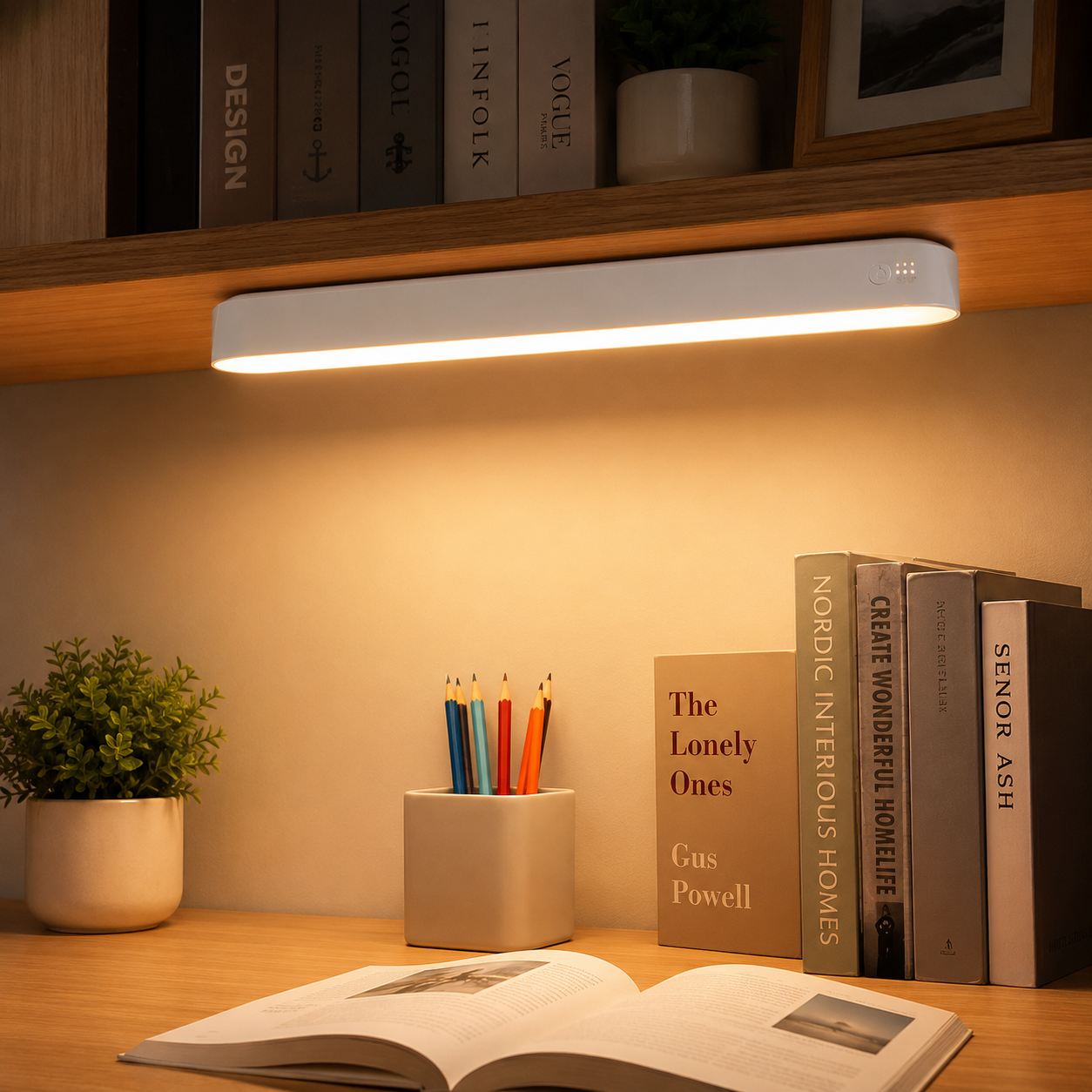 Luminária LED Recarregável para Leitura com Fixação Touch - 3