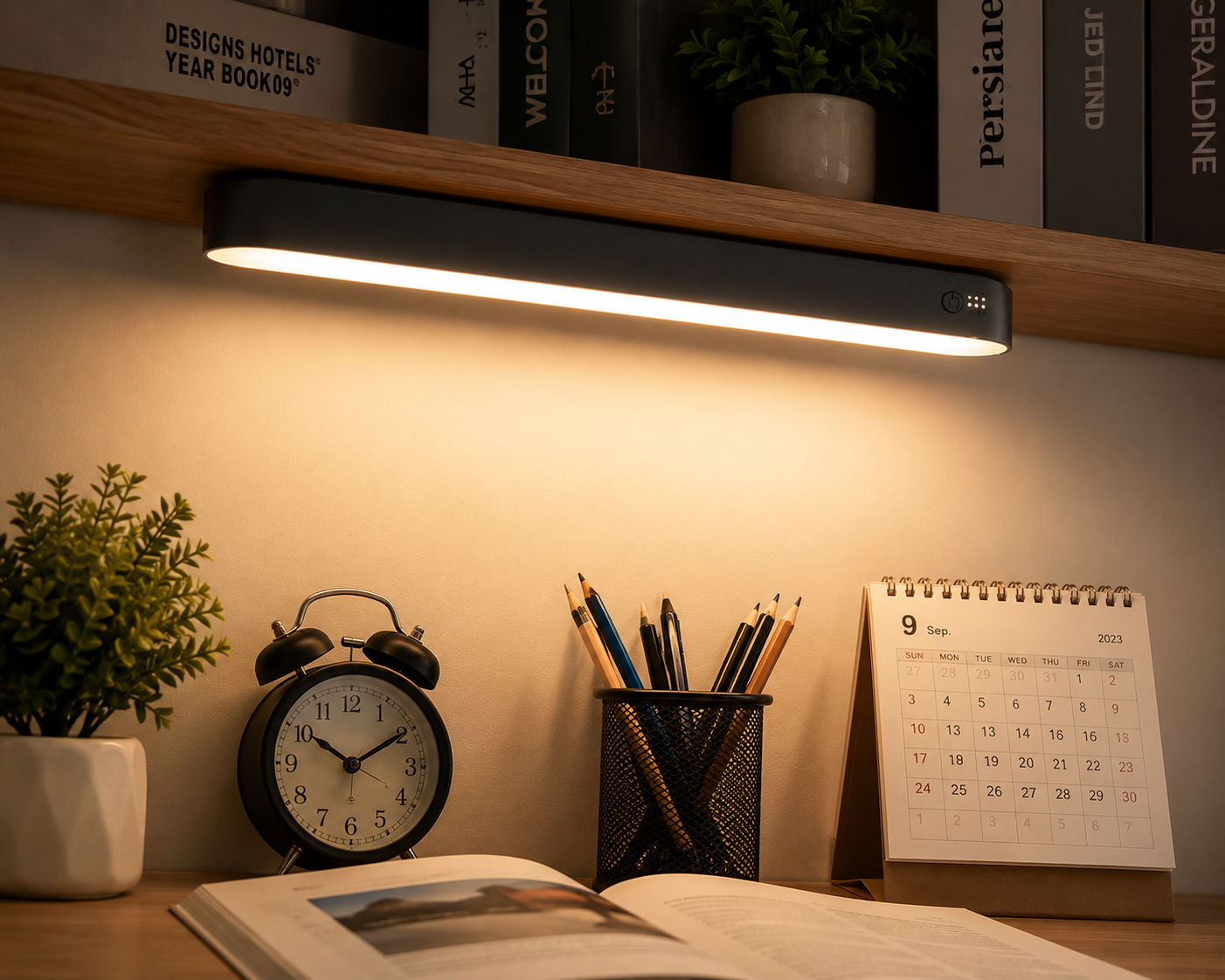 Luminária LED Recarregável para Leitura com Fixação Touch - 4