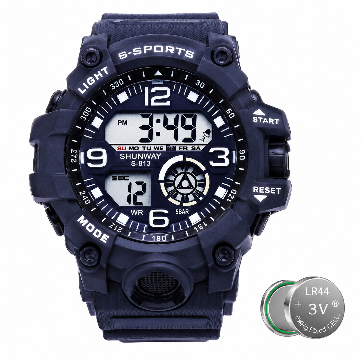 Relógio Digital Esportivo Masculino LED à Prova d'Água - 1