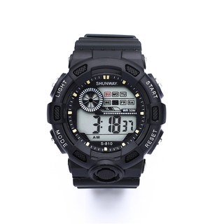 Relógio Digital Esportivo Shunway LED 50M Masculino Preto - 1