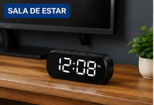 Relógio Despertador Digital LED Mesa com Alarme e Hora - 3