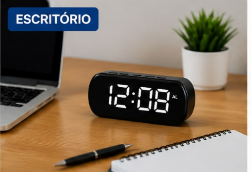 Relógio Despertador Digital LED Mesa com Alarme e Hora - 5
