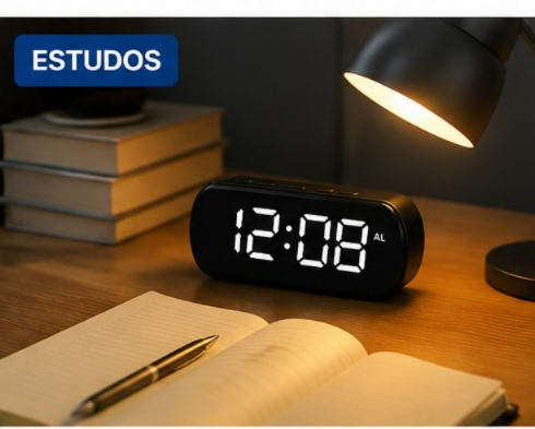Relógio Despertador Digital LED Mesa com Alarme e Hora - 6