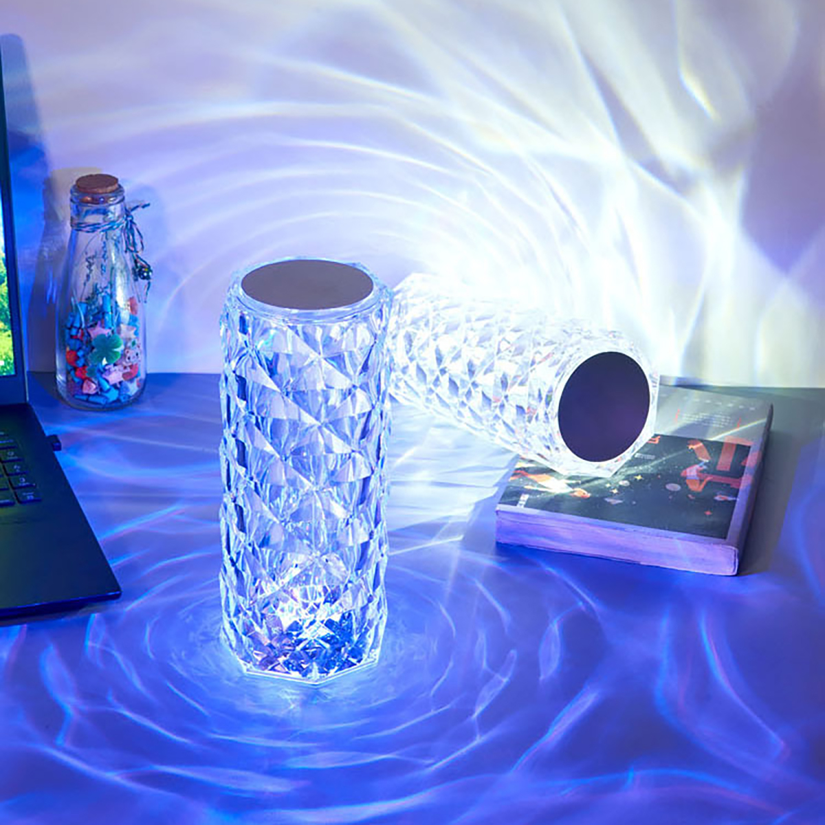 Luminária LED Cristal Touch Recarregável USB Decorativa - 5