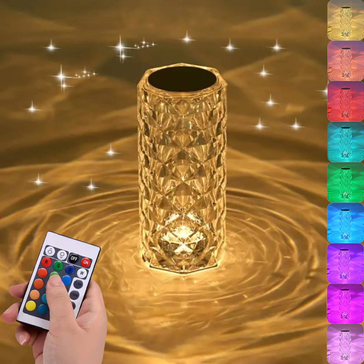 Luminária LED Cristal Touch Recarregável USB Decorativa - 6