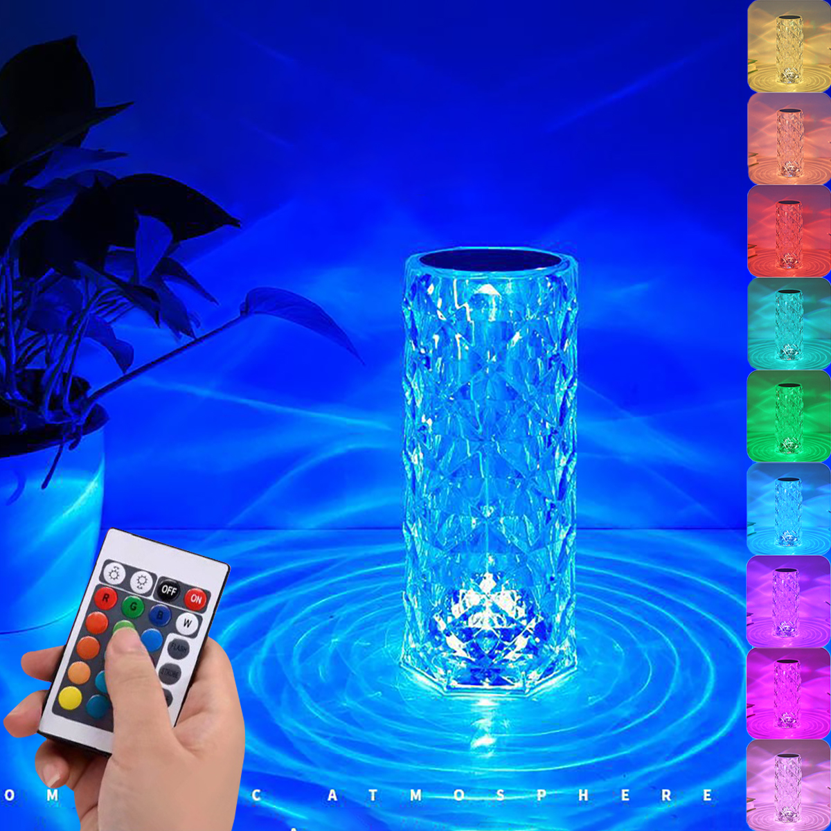 Luminária LED Cristal Touch Recarregável USB Decorativa - 7