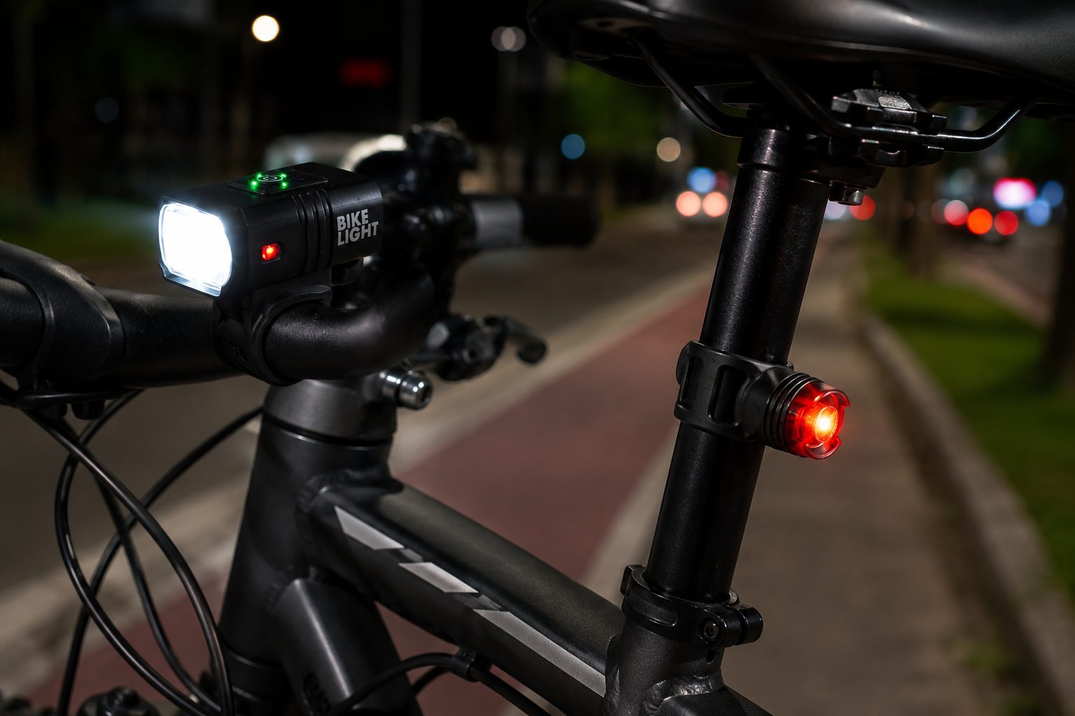 Kit Farol e Lanterna para Bicicleta LED Recarregável USB Luz - 3