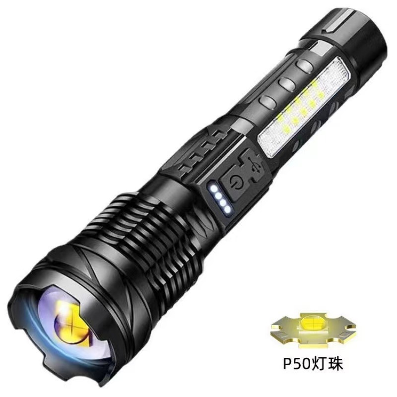 Lanterna Tática LED P50 Recarregável USB - 1