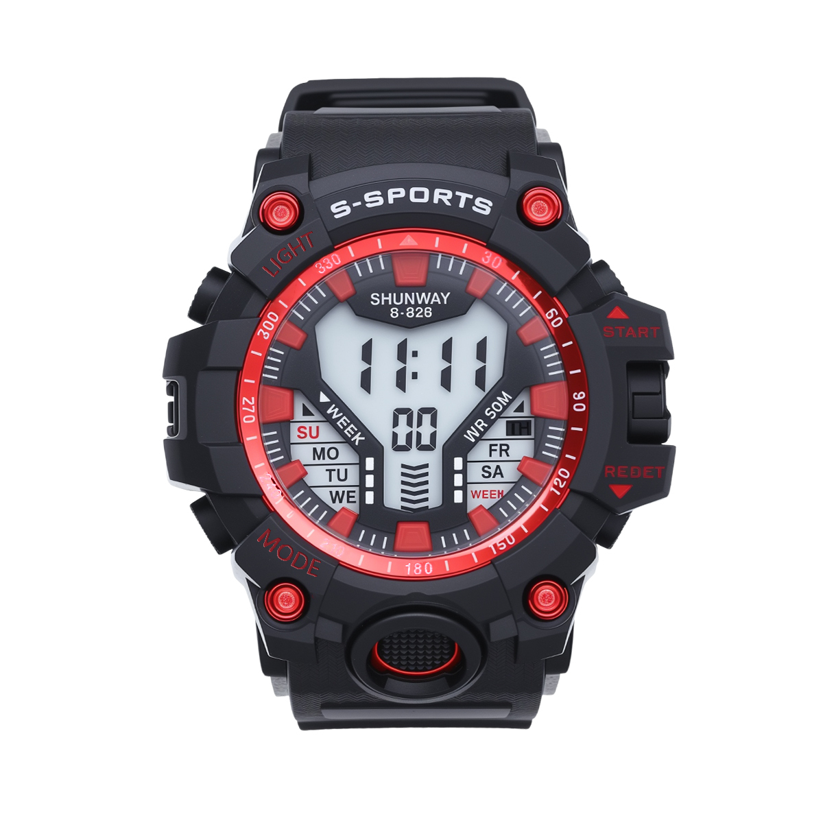 Relógio Digital Esportivo Masculino Shunway S-828 WR50M - 1