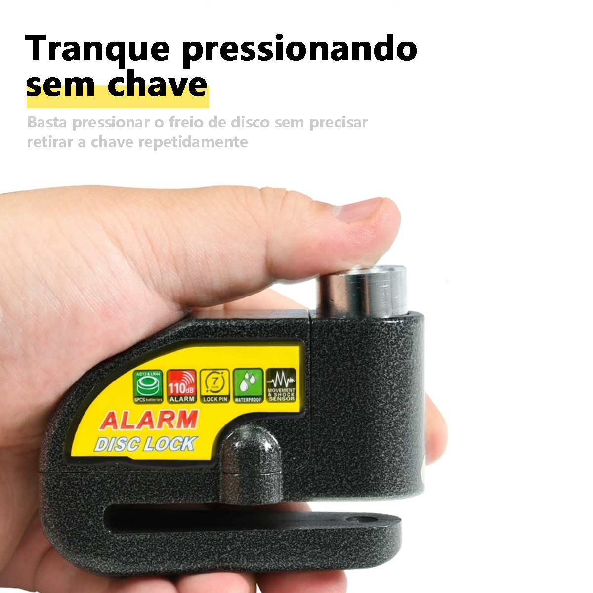 Trava de Disco para Moto com Alarme 110dB - 1