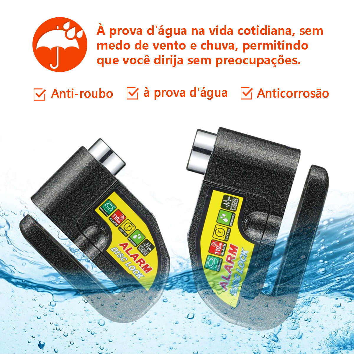 Trava de Disco para Moto com Alarme 110dB - 5