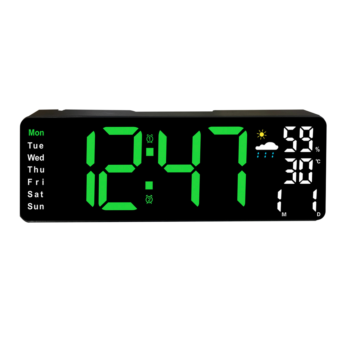 Relógio LED com Umidade, Temperatura e Alarme - 1
