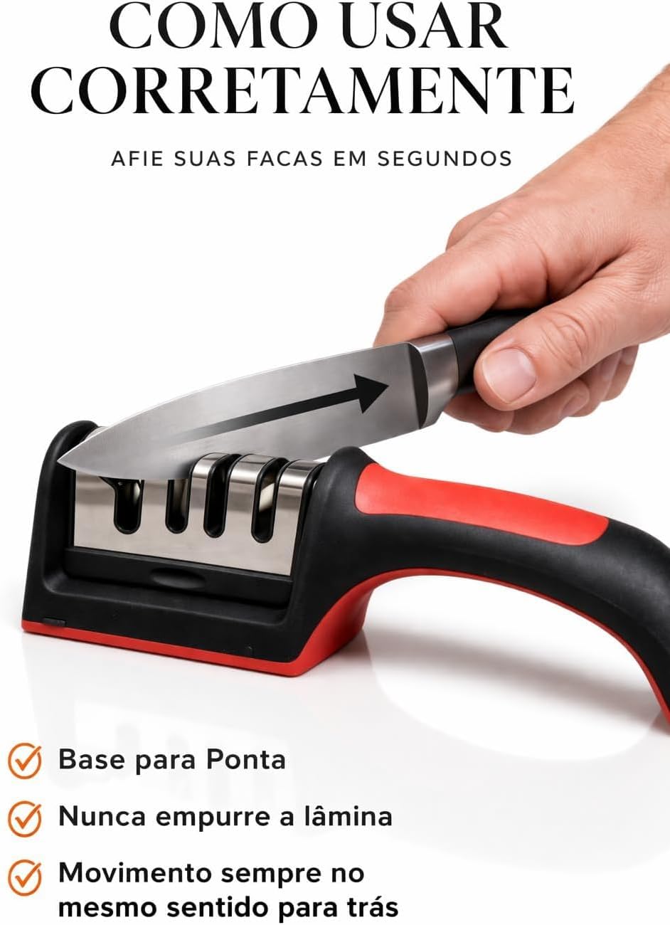 Afiador de Facas Manual Profissional com Base - 5