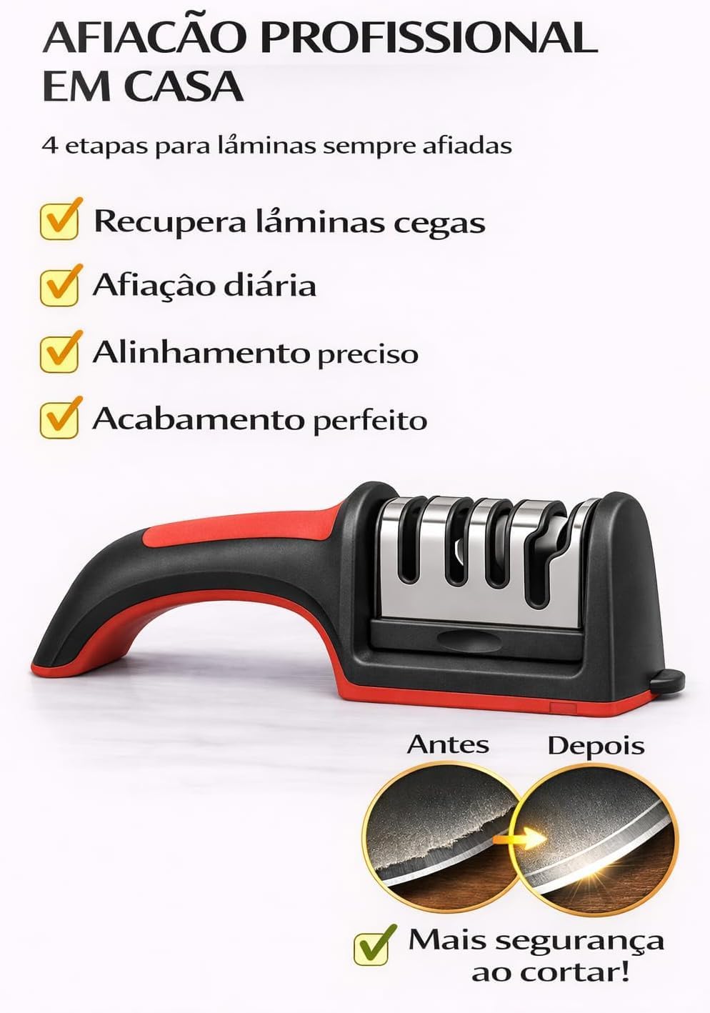 Afiador de Facas Manual Profissional com Base - 6