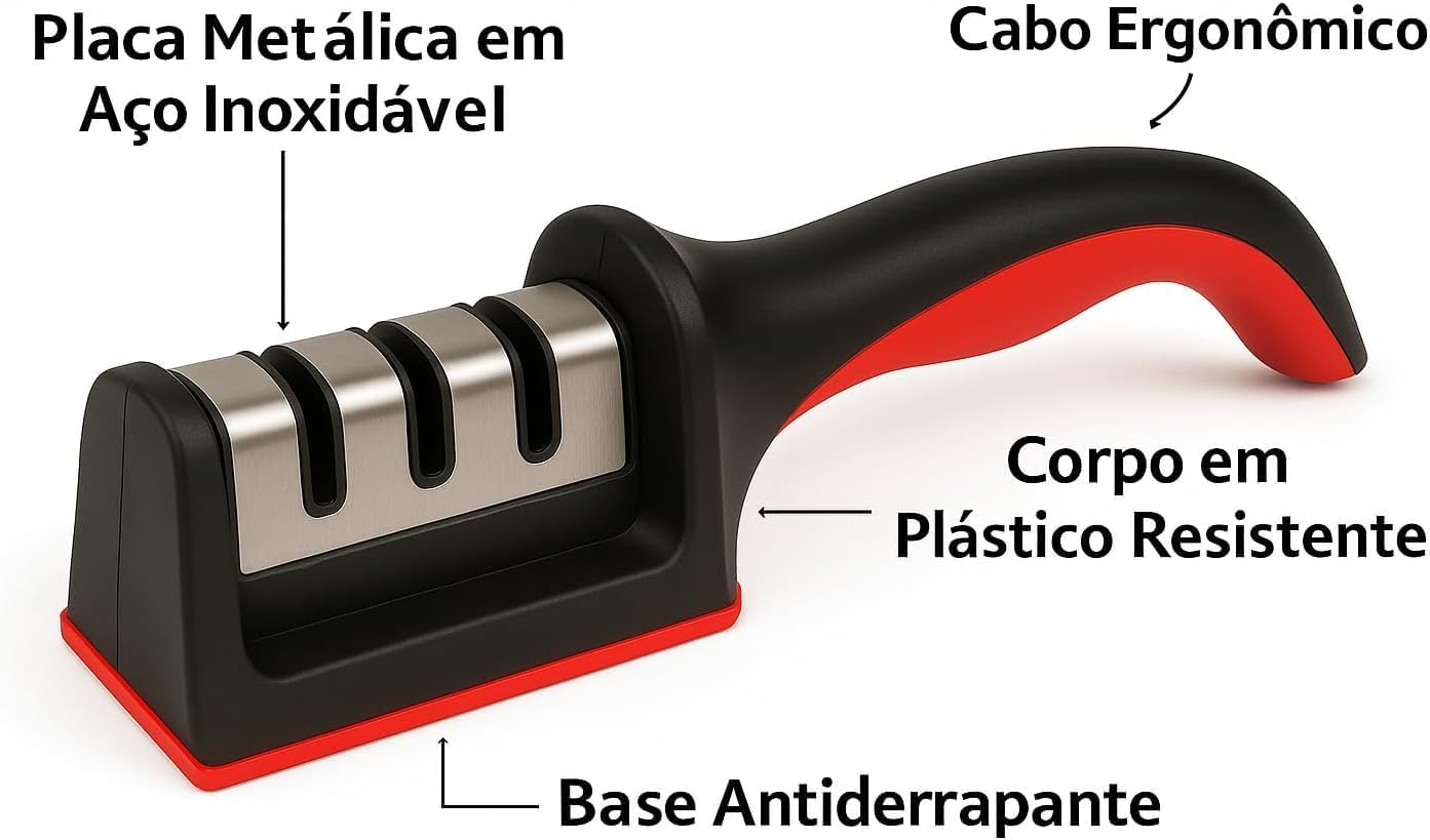 Afiador de Facas Manual Profissional com Base - 7