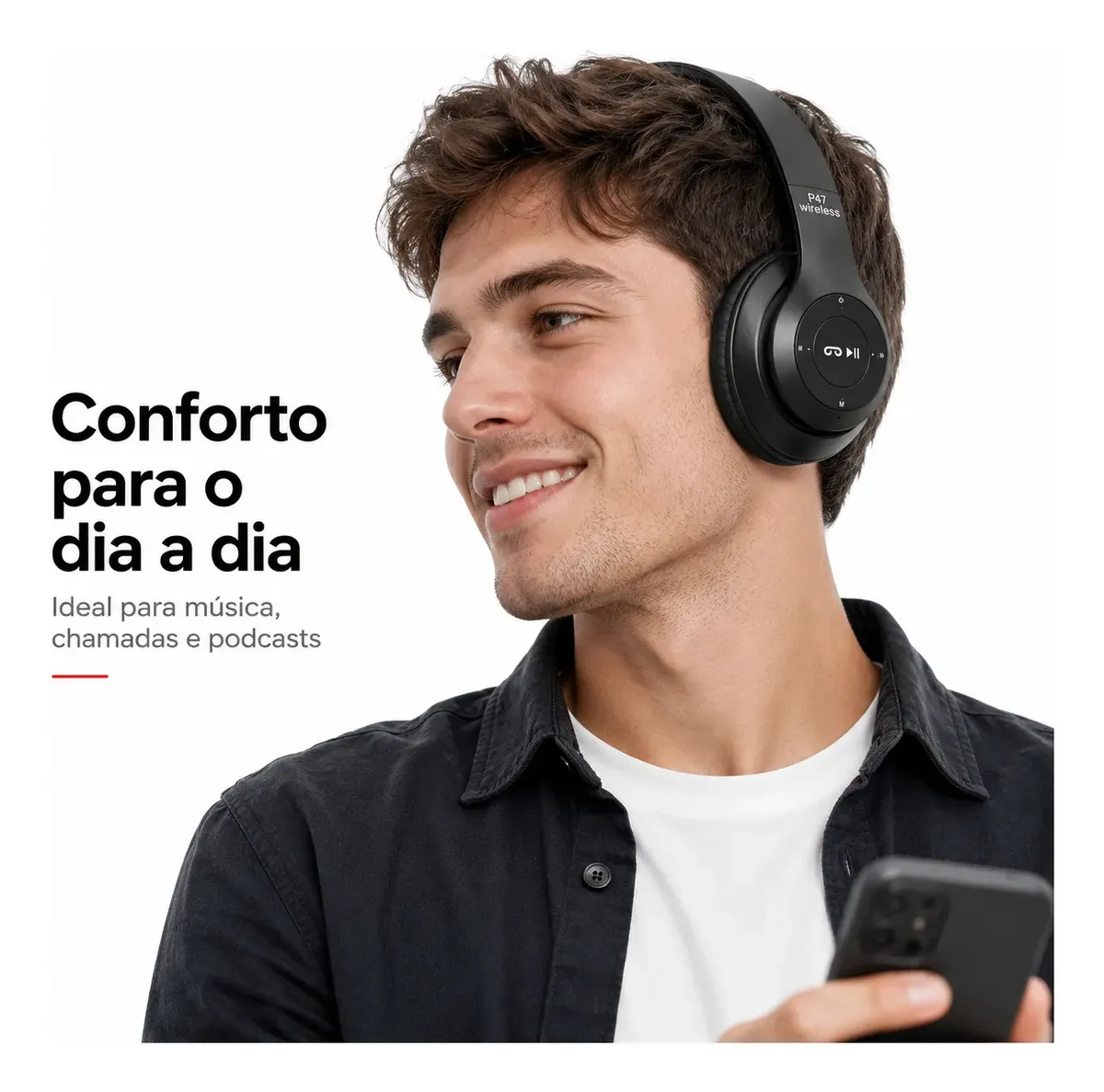 Fone Bluetooth P47 Wireless Headphone Sem Fio - 4