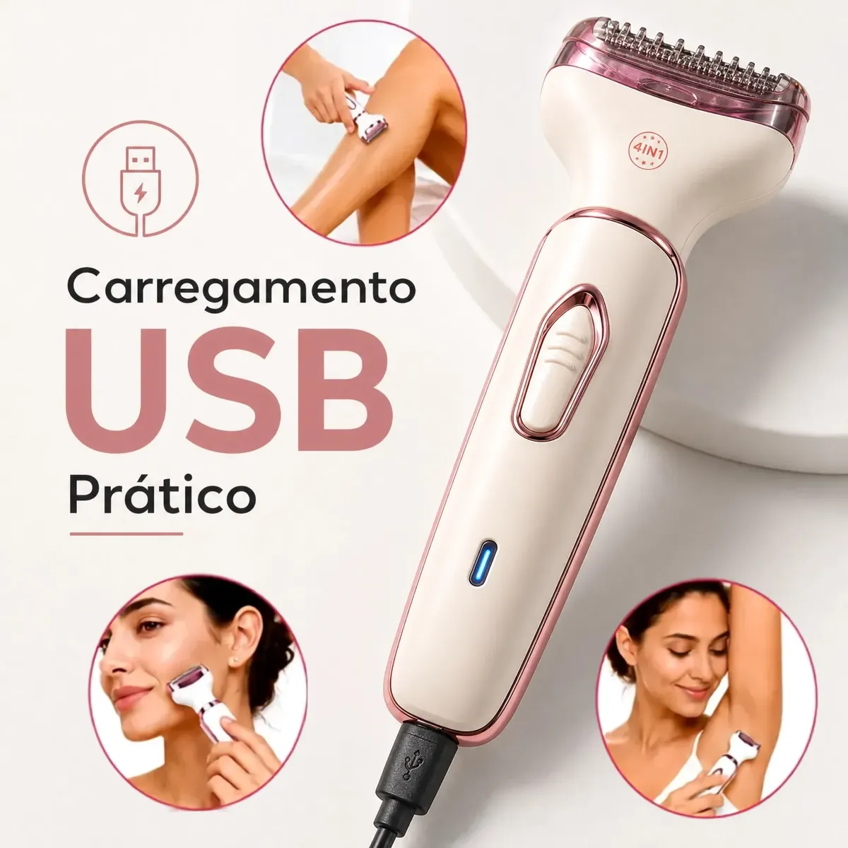 Aparador de Pelos 4 em 1 Recarregável USB - 5