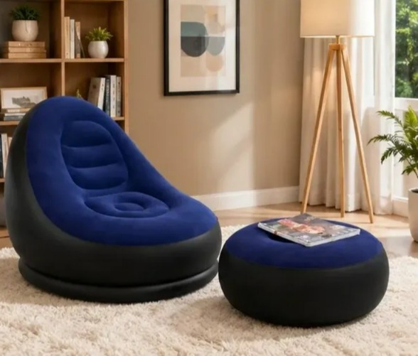 Poltrona Inflável Lounge Confortável com Puff - 2