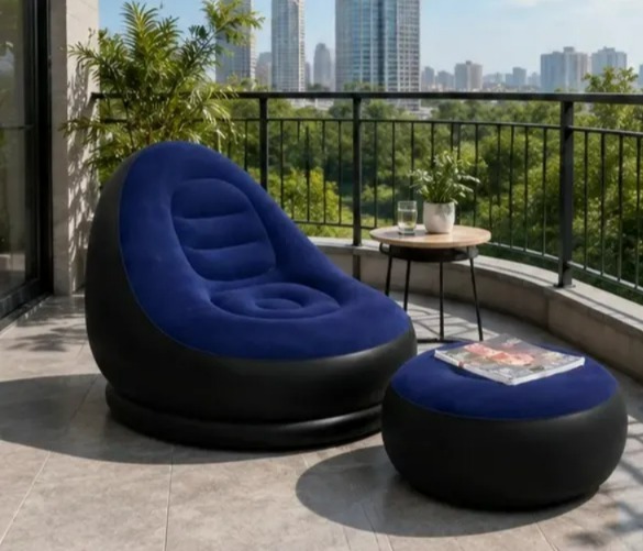 Poltrona Inflável Lounge Confortável com Puff - 4