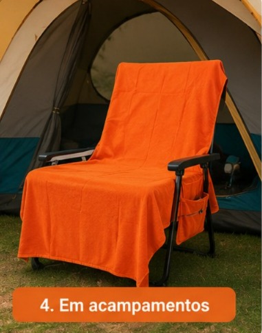 Capa Toalha para Cadeira de Praia Microfibra 75x215cm - 5