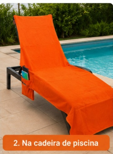 Capa Toalha para Cadeira de Praia Microfibra 75x215cm - 8