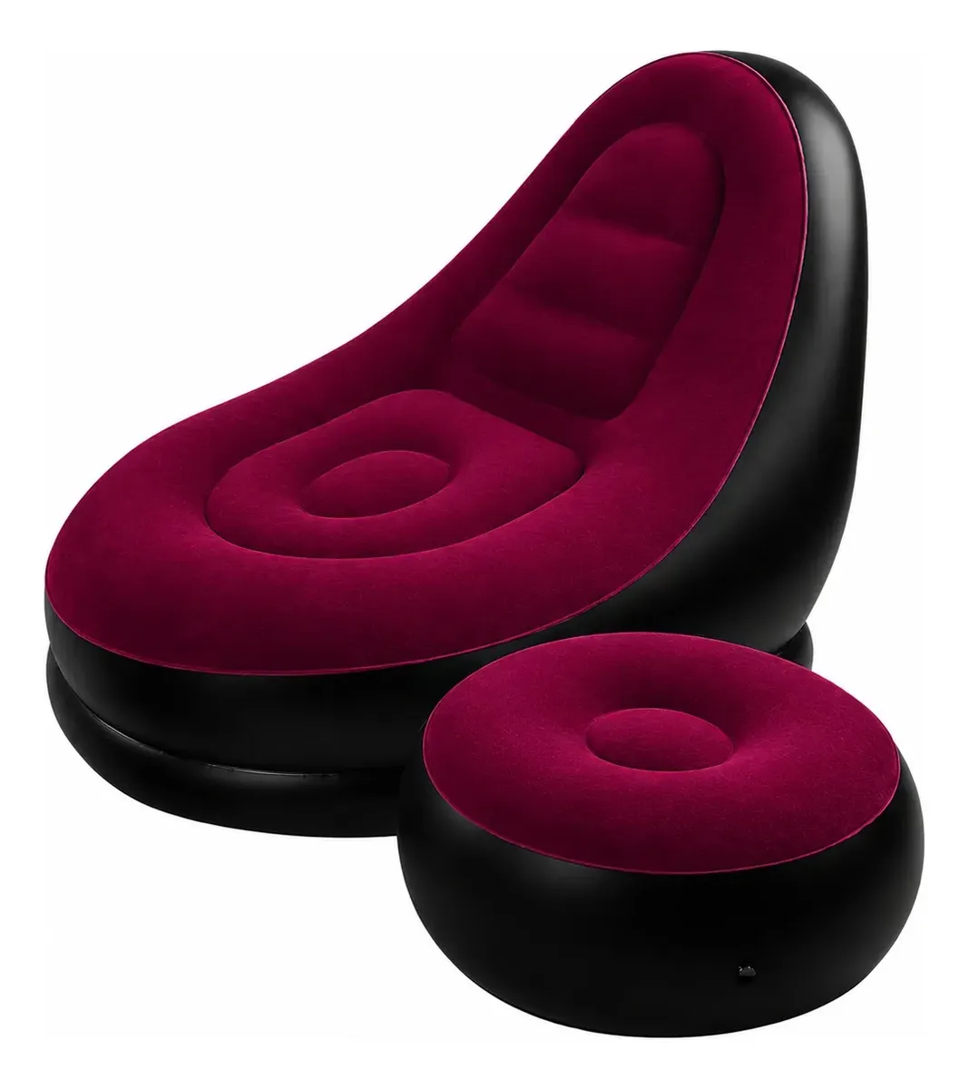 Poltrona Inflável Lounge Confortável com Puff - 1