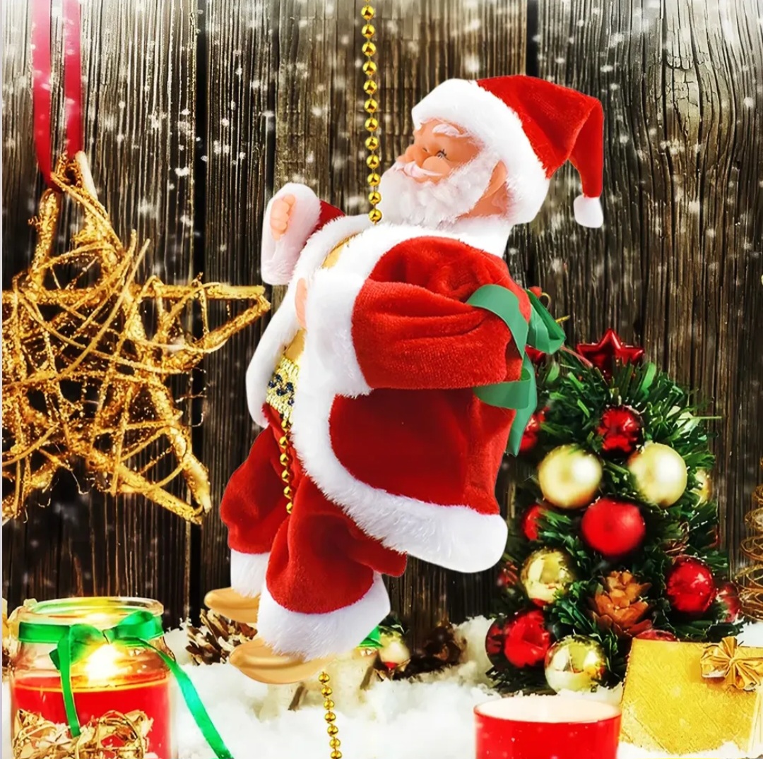 Papai Noel de Escalada Musical Elétrico 25cm - 2