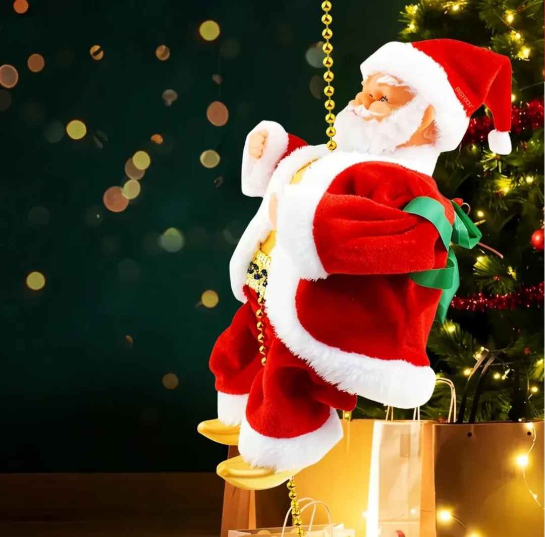 Papai Noel de Escalada Musical Elétrico 25cm - 3