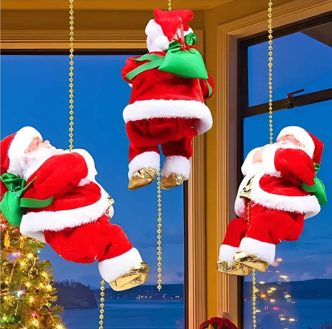 Papai Noel de Escalada Musical Elétrico 25cm - 5