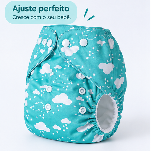Fralda Ecológica Reutilizável de Pano Ajustável Bebê - 2