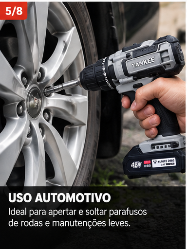 Furadeira e Parafusadeira 48V 2 Baterias com Maleta - 4