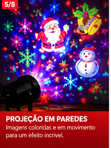 Projetor de Natal LED Colorido para Decoração de Ambientes - 4