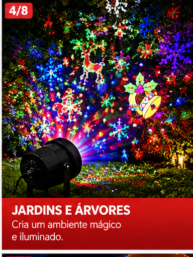 Projetor de Natal LED Colorido para Decoração de Ambientes - 5
