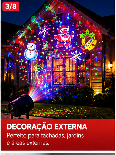 Projetor de Natal LED Colorido para Decoração de Ambientes - 6