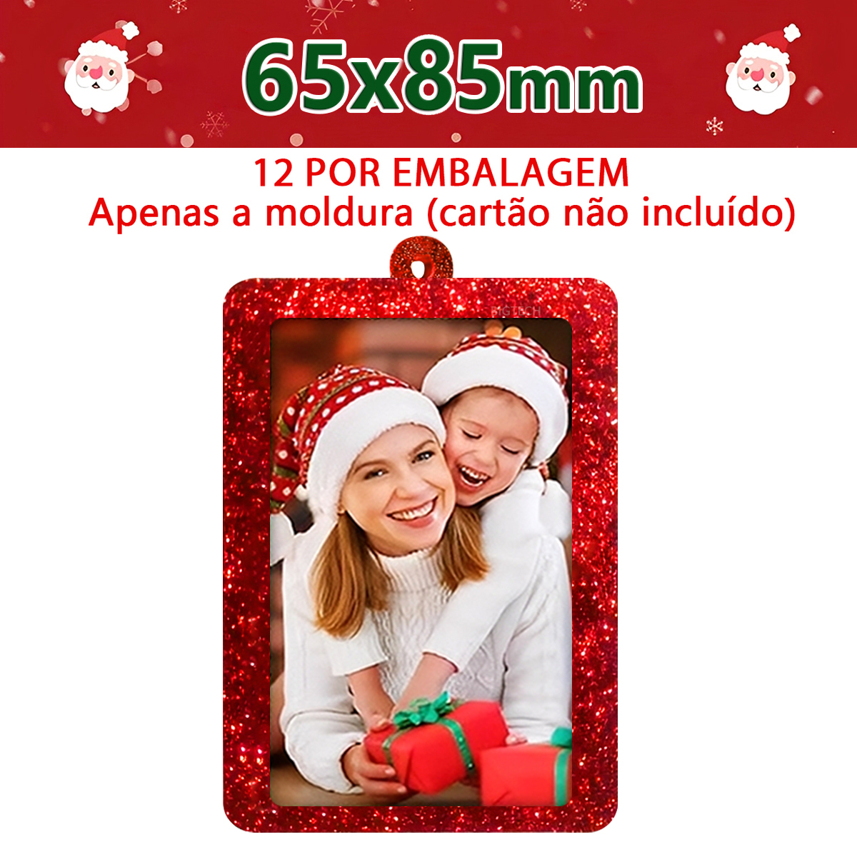 Moldura Natalina para Foto 65x85mm Kit com 12 Unidades - 1