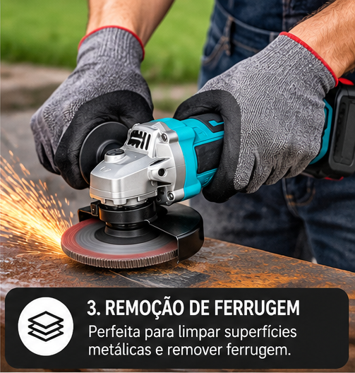 ESMERILHADEIRA ANGULAR 115MM A BATERIA – KIT COMPLETO - 4