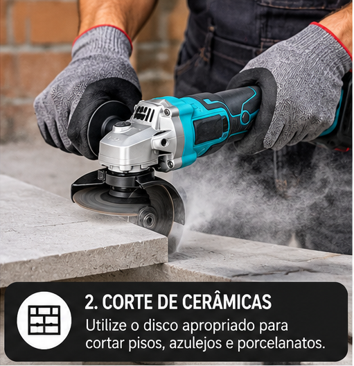 ESMERILHADEIRA ANGULAR 115MM A BATERIA – KIT COMPLETO - 3