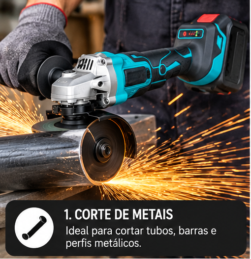 ESMERILHADEIRA ANGULAR 115MM A BATERIA – KIT COMPLETO - 2