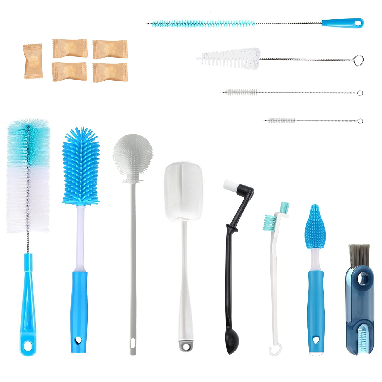 Kit Escovas de Limpeza Multiuso para Garrafas - 1