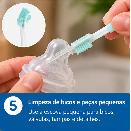 Kit Escovas de Limpeza Multiuso para Garrafas - 6